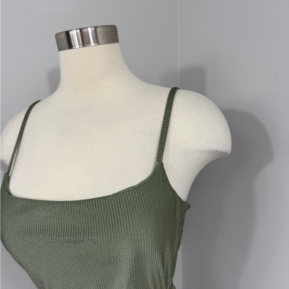 Aerie Olive Ribbed One Piece Swimsuit - Picture 4 of 13